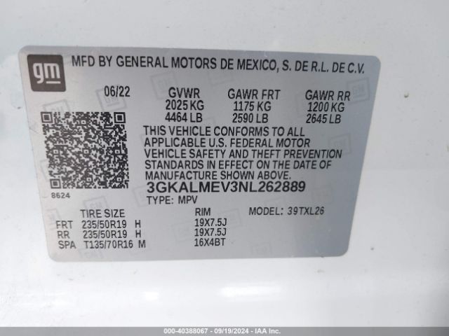 Photo 8 VIN: 3GKALMEV3NL262889 - GMC TERRAIN 