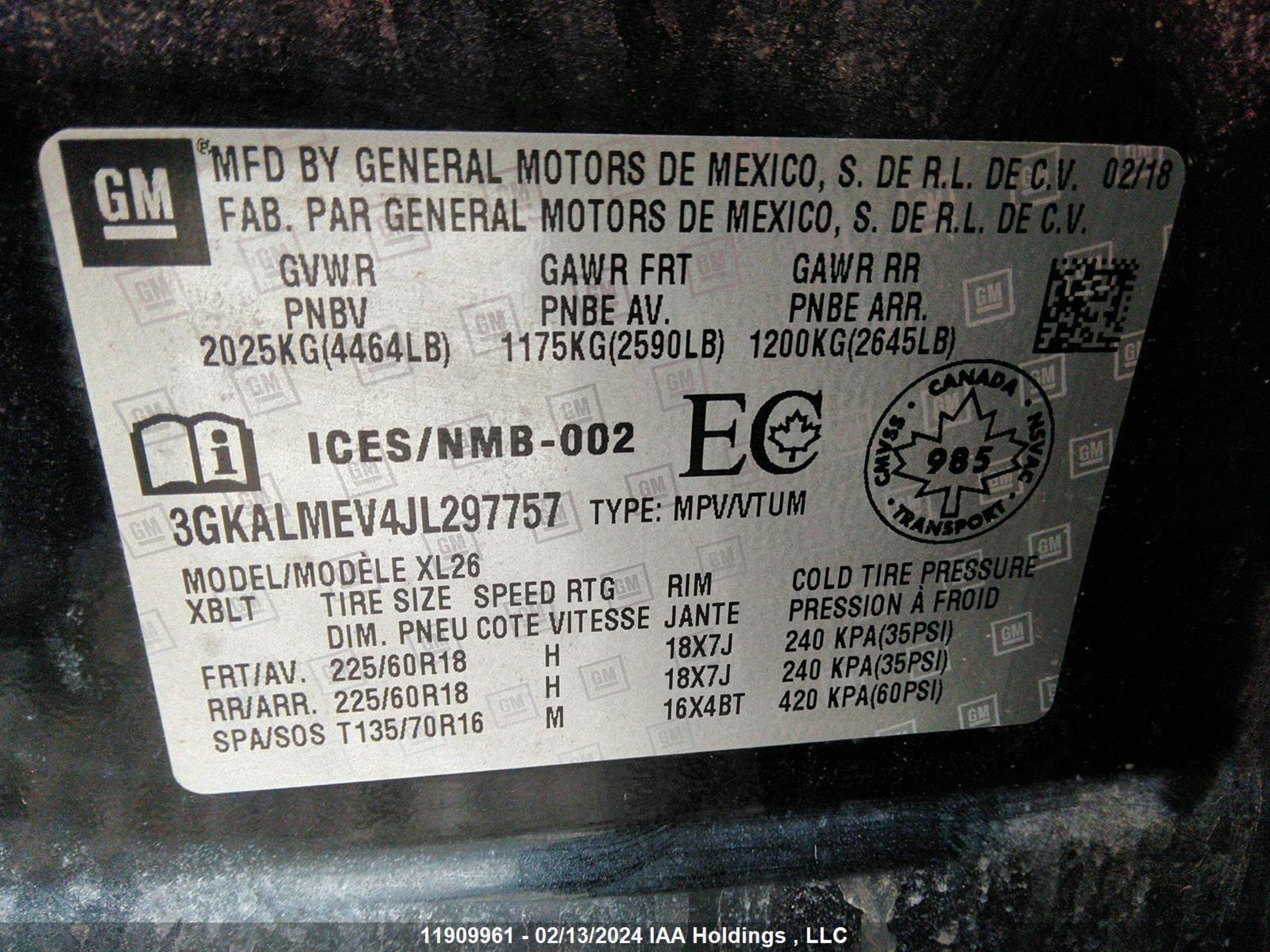 Photo 8 VIN: 3GKALMEV4JL297757 - GMC TERRAIN 