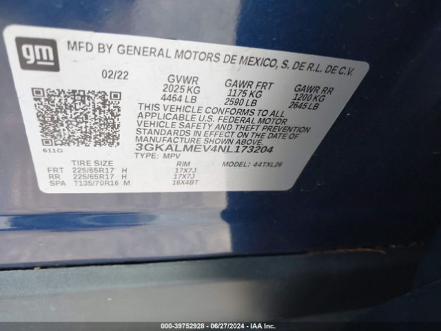 Photo 8 VIN: 3GKALMEV4NL173204 - GMC TERRAIN 