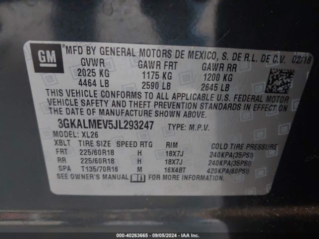 Photo 8 VIN: 3GKALMEV5JL293247 - GMC TERRAIN 