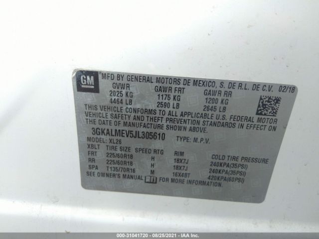 Photo 8 VIN: 3GKALMEV5JL305610 - GMC TERRAIN 