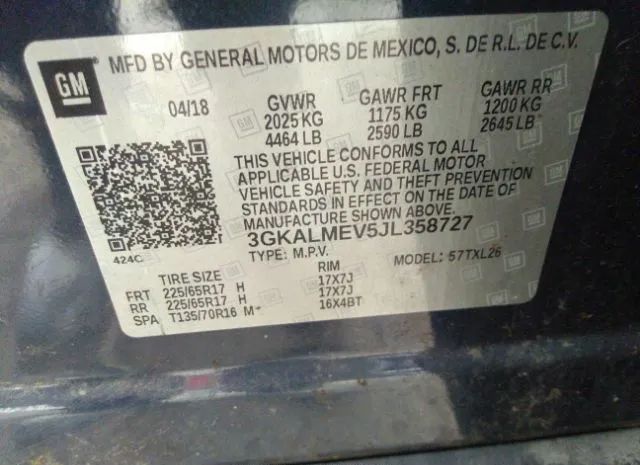 Photo 8 VIN: 3GKALMEV5JL358727 - GMC TERRAIN 