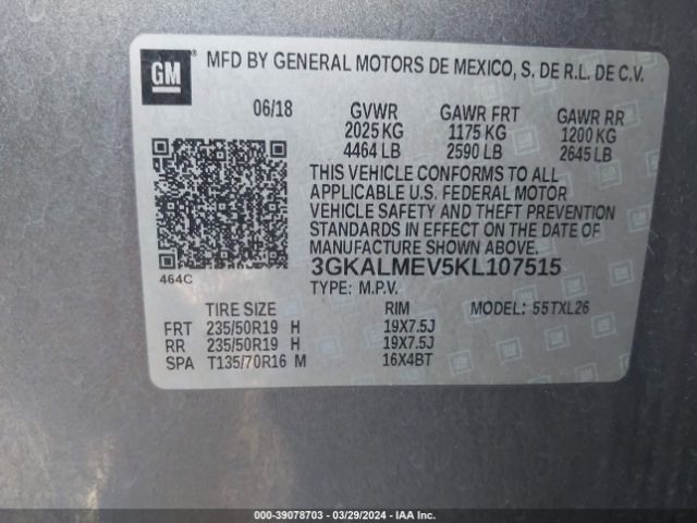 Photo 8 VIN: 3GKALMEV5KL107515 - GMC TERRAIN 