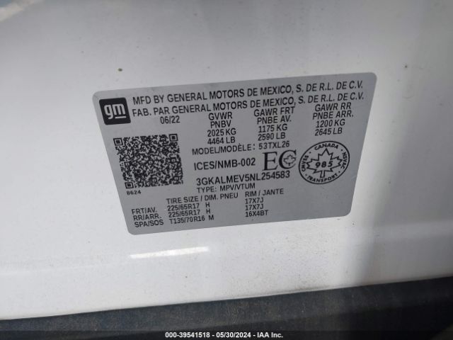 Photo 8 VIN: 3GKALMEV5NL254583 - GMC TERRAIN 