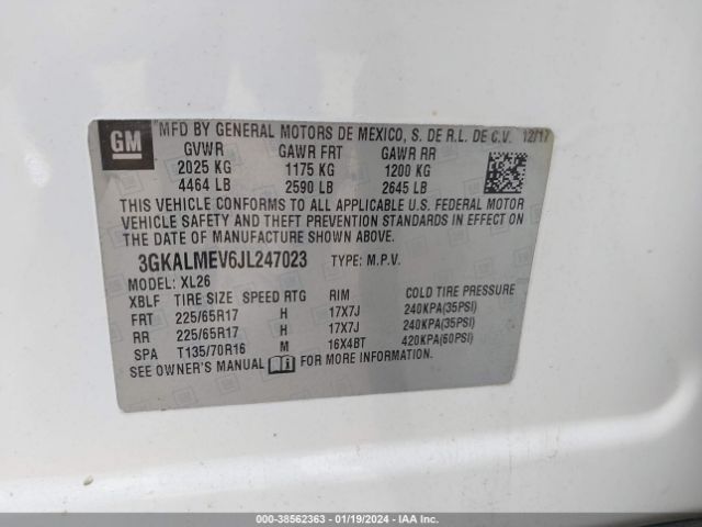 Photo 8 VIN: 3GKALMEV6JL247023 - GMC TERRAIN 