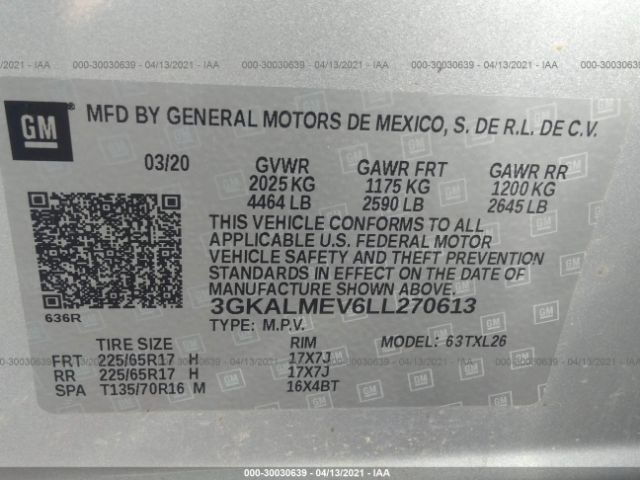 Photo 8 VIN: 3GKALMEV6LL270613 - GMC TERRAIN 