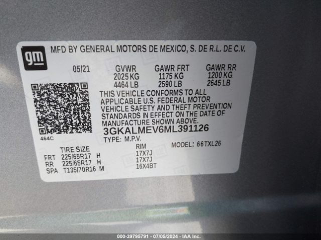 Photo 8 VIN: 3GKALMEV6ML391126 - GMC TERRAIN 