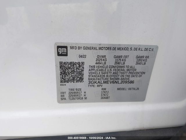 Photo 8 VIN: 3GKALMEV6NL209586 - GMC TERRAIN 