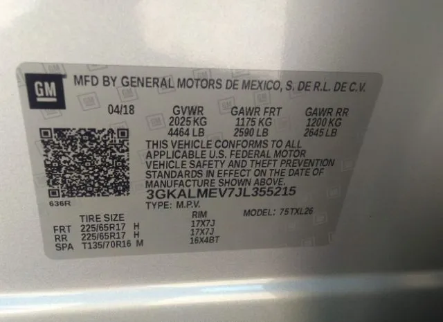 Photo 8 VIN: 3GKALMEV7JL355215 - GMC TERRAIN 