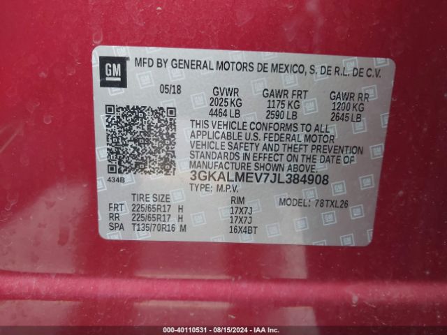 Photo 8 VIN: 3GKALMEV7JL384908 - GMC TERRAIN 