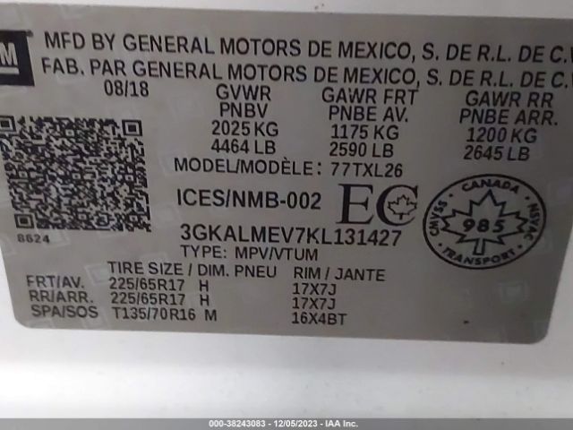 Photo 8 VIN: 3GKALMEV7KL131427 - GMC TERRAIN 