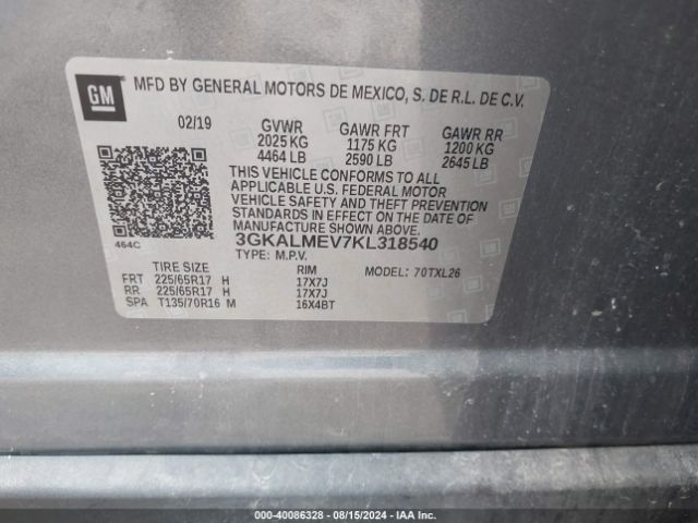 Photo 8 VIN: 3GKALMEV7KL318540 - GMC TERRAIN 