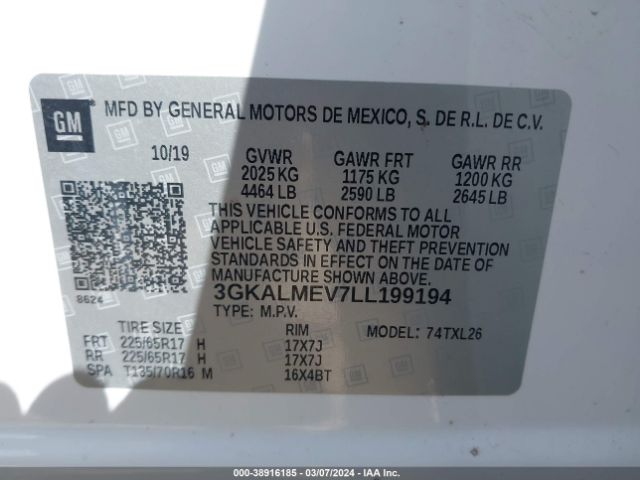 Photo 8 VIN: 3GKALMEV7LL199194 - GMC TERRAIN SL 