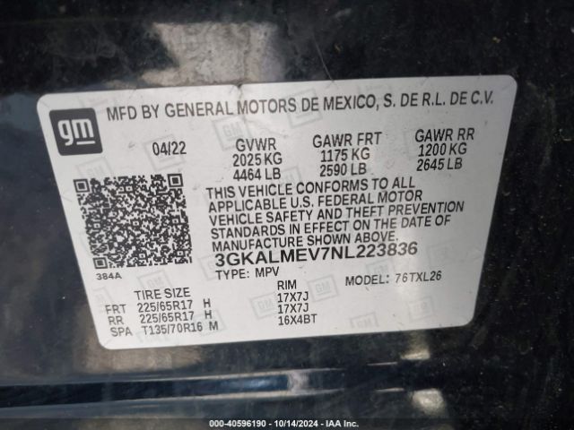 Photo 8 VIN: 3GKALMEV7NL223836 - GMC TERRAIN 