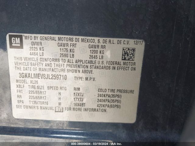 Photo 8 VIN: 3GKALMEV8JL259710 - GMC TERRAIN 