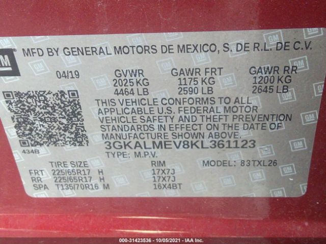 Photo 8 VIN: 3GKALMEV8KL361123 - GMC TERRAIN 