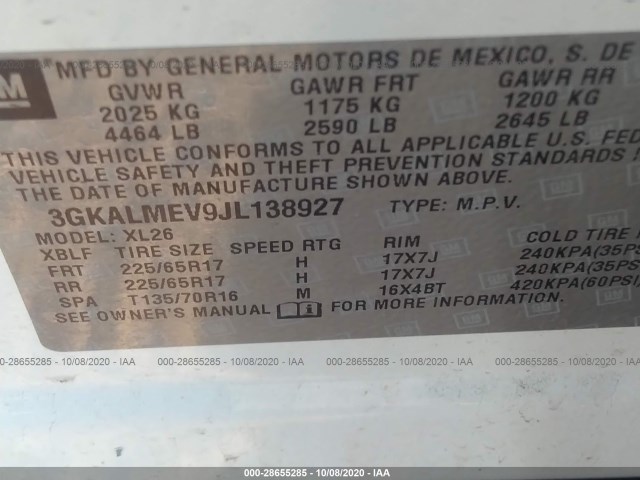 Photo 8 VIN: 3GKALMEV9JL138927 - GMC TERRAIN 