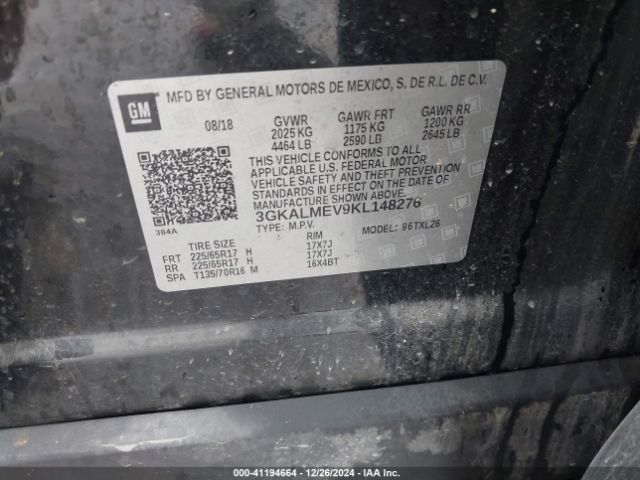 Photo 8 VIN: 3GKALMEV9KL148276 - GMC TERRAIN 