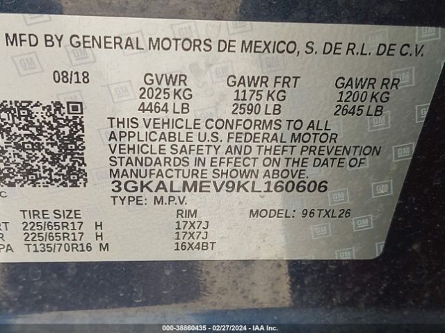 Photo 8 VIN: 3GKALMEV9KL160606 - GMC TERRAIN 