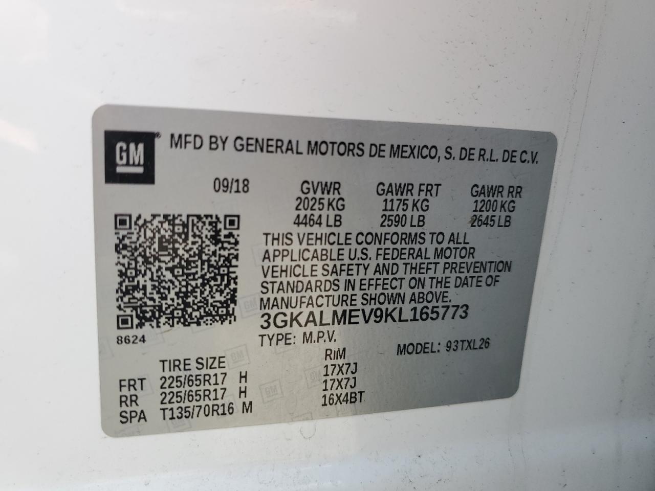 Photo 12 VIN: 3GKALMEV9KL165773 - GMC TERRAIN 