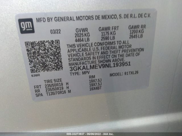 Photo 8 VIN: 3GKALMEV9NL193951 - GMC TERRAIN 