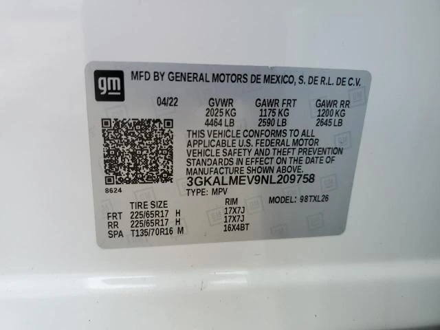 Photo 12 VIN: 3GKALMEV9NL209758 - GMC TERRAIN SL 