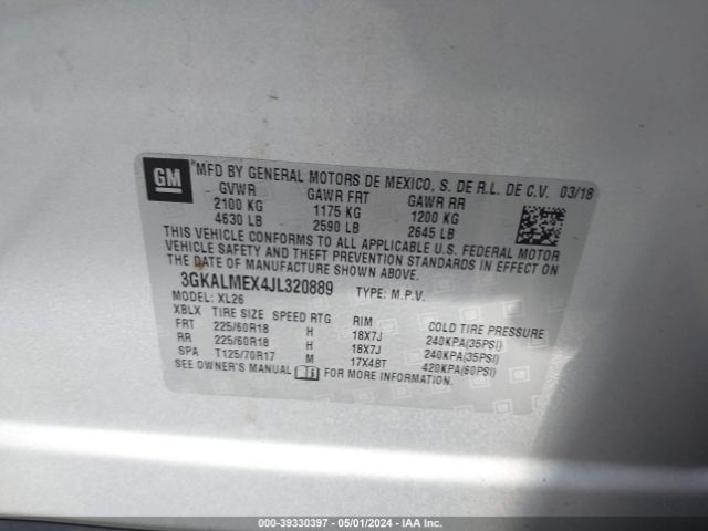 Photo 8 VIN: 3GKALMEX4JL320889 - GMC TERRAIN 