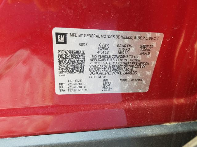 Photo 9 VIN: 3GKALPEV0KL144926 - GMC TERRAIN SL 