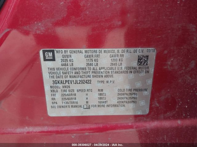 Photo 8 VIN: 3GKALPEV1JL292422 - GMC TERRAIN 