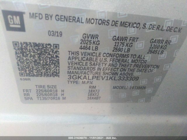 Photo 8 VIN: 3GKALPEV1KL333309 - GMC TERRAIN 