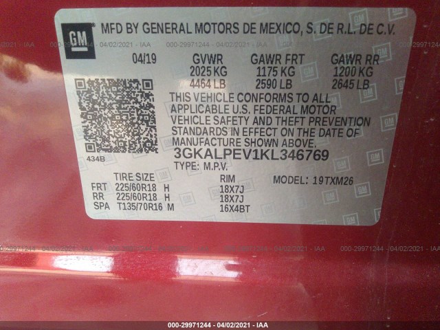 Photo 8 VIN: 3GKALPEV1KL346769 - GMC TERRAIN 