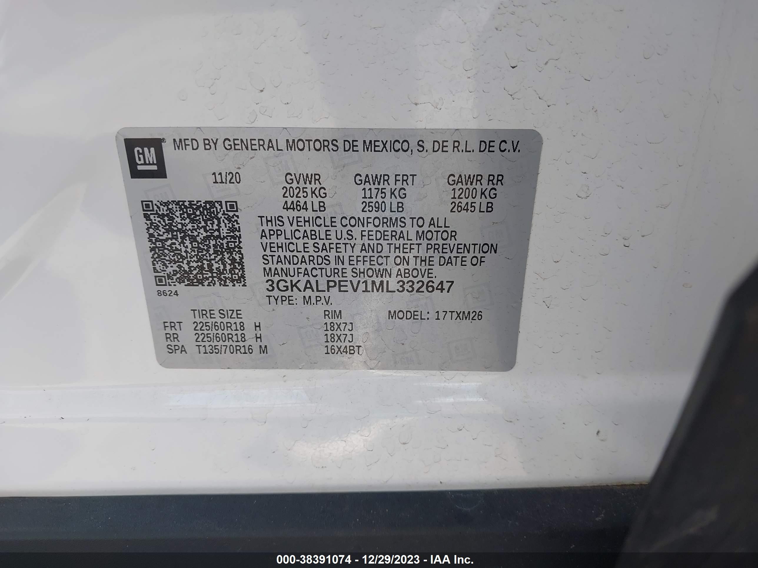 Photo 8 VIN: 3GKALPEV1ML332647 - GMC TERRAIN 