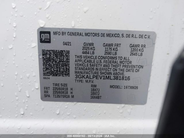 Photo 8 VIN: 3GKALPEV1ML381816 - GMC TERRAIN 