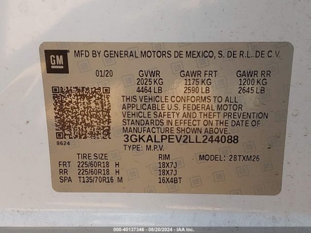 Photo 8 VIN: 3GKALPEV2LL244088 - GMC TERRAIN 