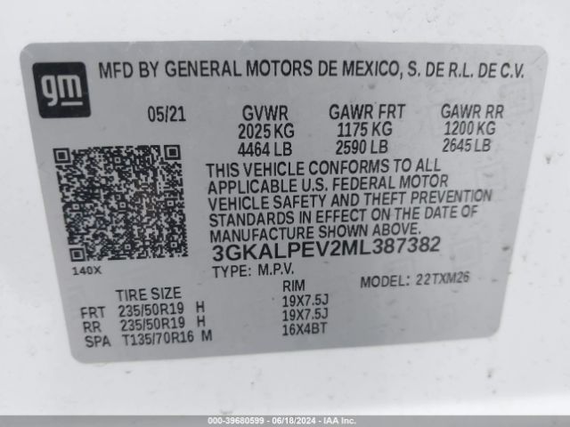 Photo 8 VIN: 3GKALPEV2ML387382 - GMC TERRAIN 