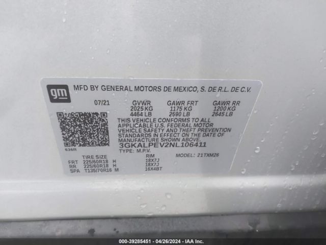 Photo 8 VIN: 3GKALPEV2NL106411 - GMC TERRAIN 