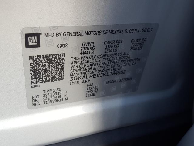 Photo 9 VIN: 3GKALPEV3KL184952 - GMC TERRAIN SL 