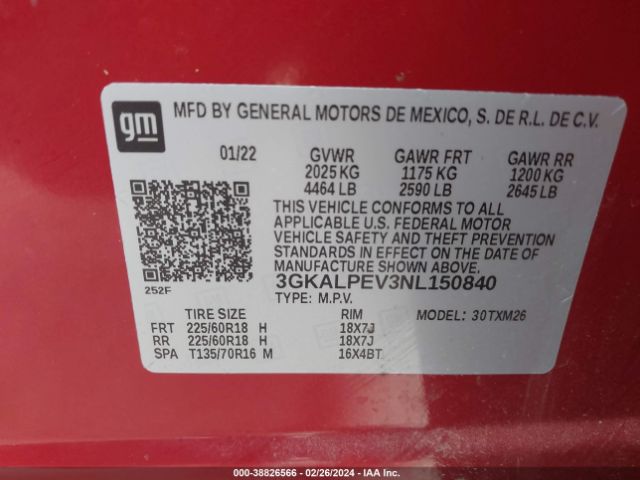 Photo 8 VIN: 3GKALPEV3NL150840 - GMC TERRAIN 