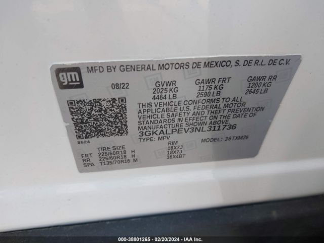 Photo 8 VIN: 3GKALPEV3NL311736 - GMC TERRAIN 