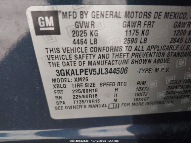 Photo 8 VIN: 3GKALPEV5JL344506 - GMC TERRAIN 