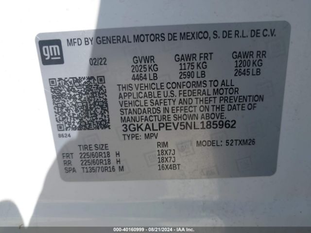 Photo 8 VIN: 3GKALPEV5NL185962 - GMC TERRAIN 