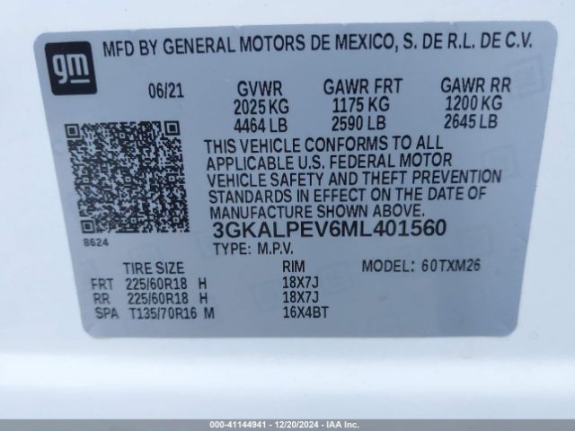 Photo 8 VIN: 3GKALPEV6ML401560 - GMC TERRAIN 