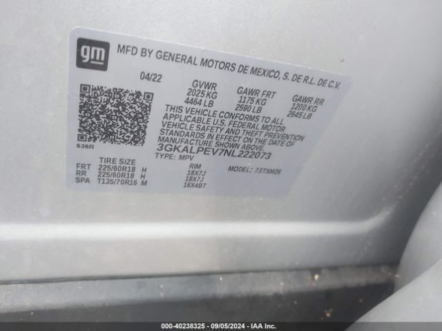 Photo 8 VIN: 3GKALPEV7NL222073 - GMC TERRAIN 