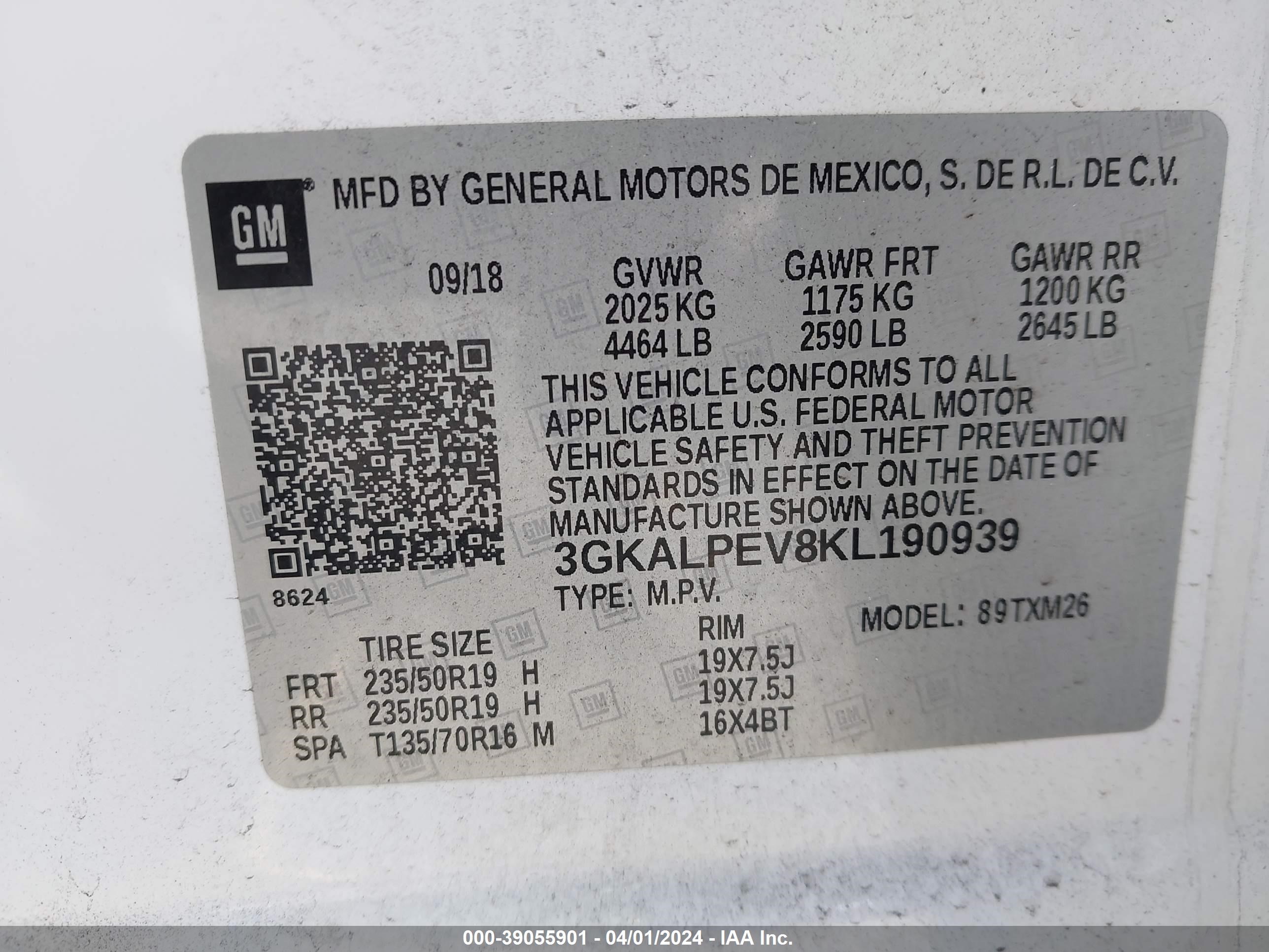 Photo 8 VIN: 3GKALPEV8KL190939 - GMC TERRAIN 