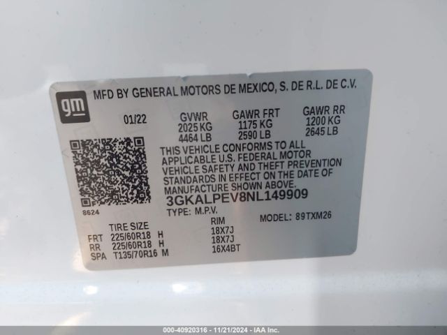 Photo 8 VIN: 3GKALPEV8NL149909 - GMC TERRAIN 