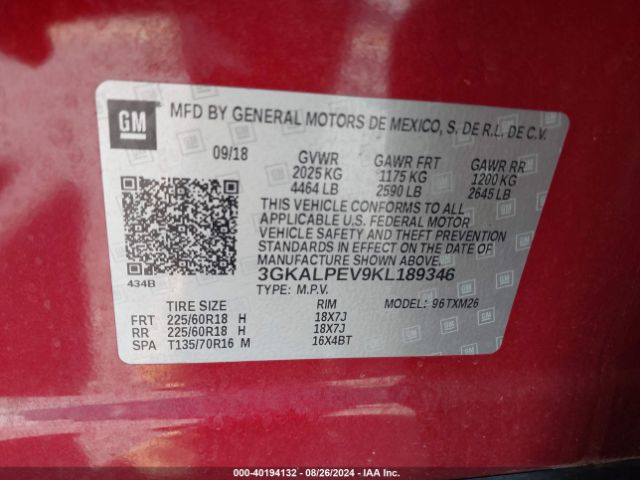 Photo 8 VIN: 3GKALPEV9KL189346 - GMC TERRAIN 