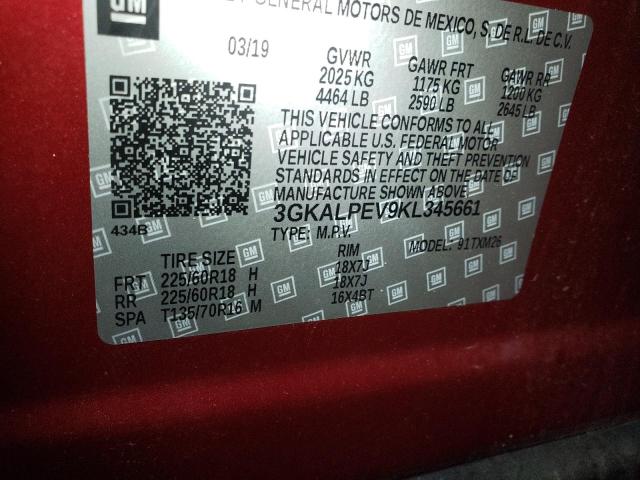 Photo 9 VIN: 3GKALPEV9KL345661 - GMC TERRAIN SL 