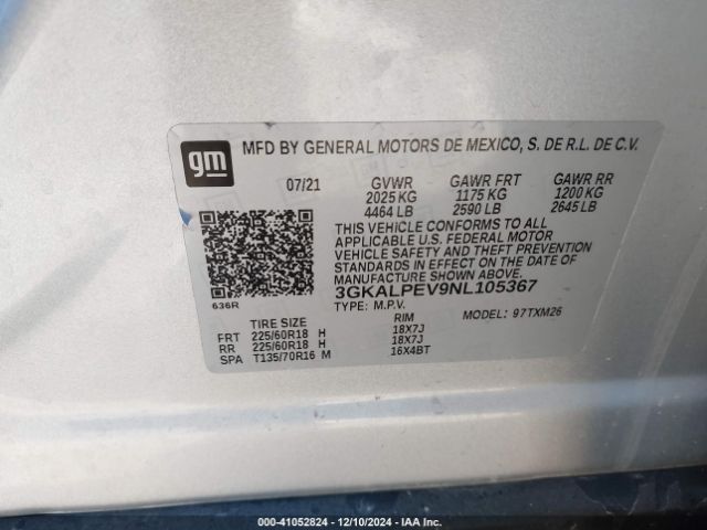 Photo 8 VIN: 3GKALPEV9NL105367 - GMC TERRAIN 