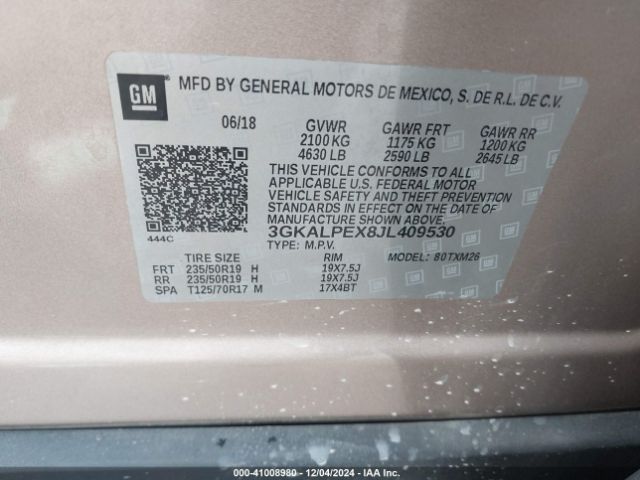 Photo 8 VIN: 3GKALPEX8JL409530 - GMC TERRAIN 