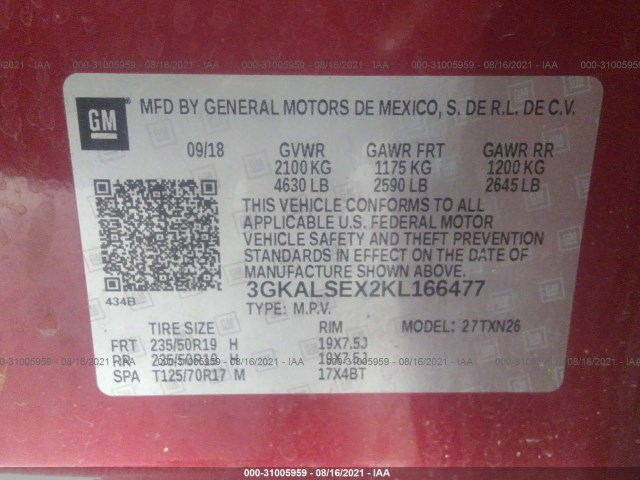 Photo 8 VIN: 3GKALSEX2KL166477 - GMC TERRAIN 